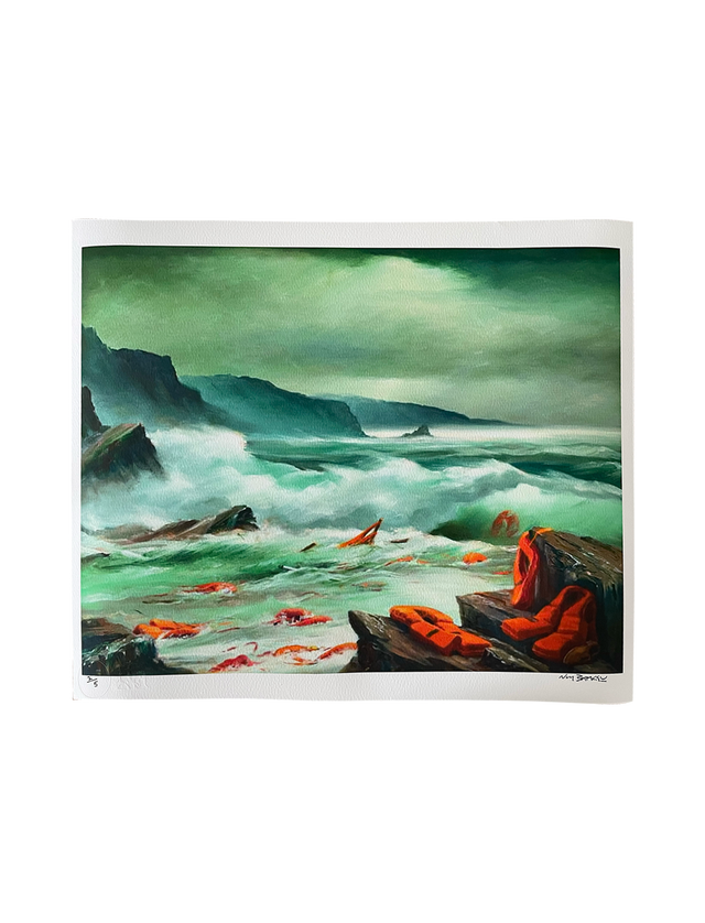 Banksy Migrant Crisis - Mediterranean Sea View - Not Banksy