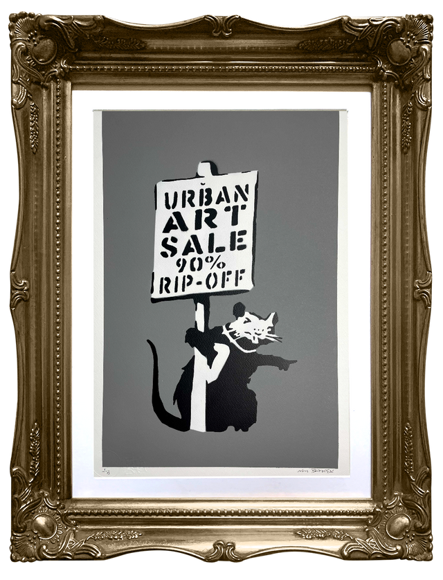 Not Banksy - Urban Art Sale (Grey) - Original Spray Paint Artwork