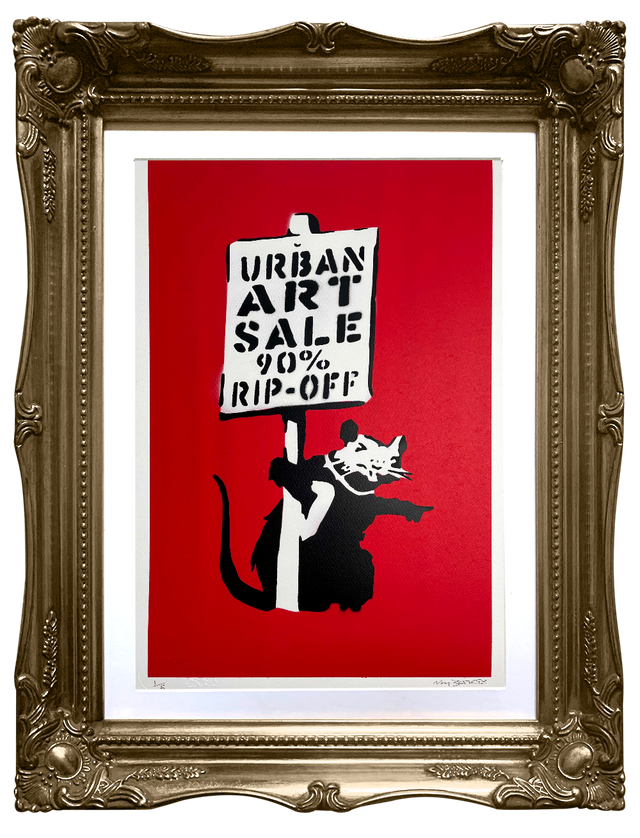 Not Banksy - Urban Art Sale (Red) - Original Spray Paint Artwork