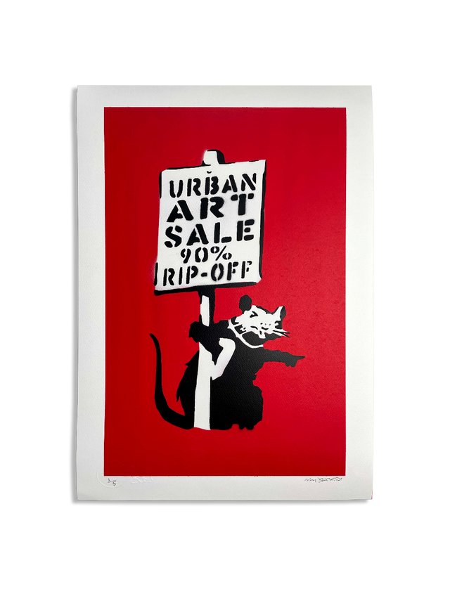 Not Banksy - Urban Art Sale (Red) - Original Spray Paint Artwork