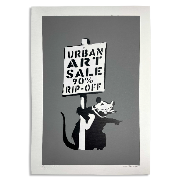 版画 Not Banksy No3 Not Banksy - Urban Art Sale (Grey) - Original Spray Paint Artwork